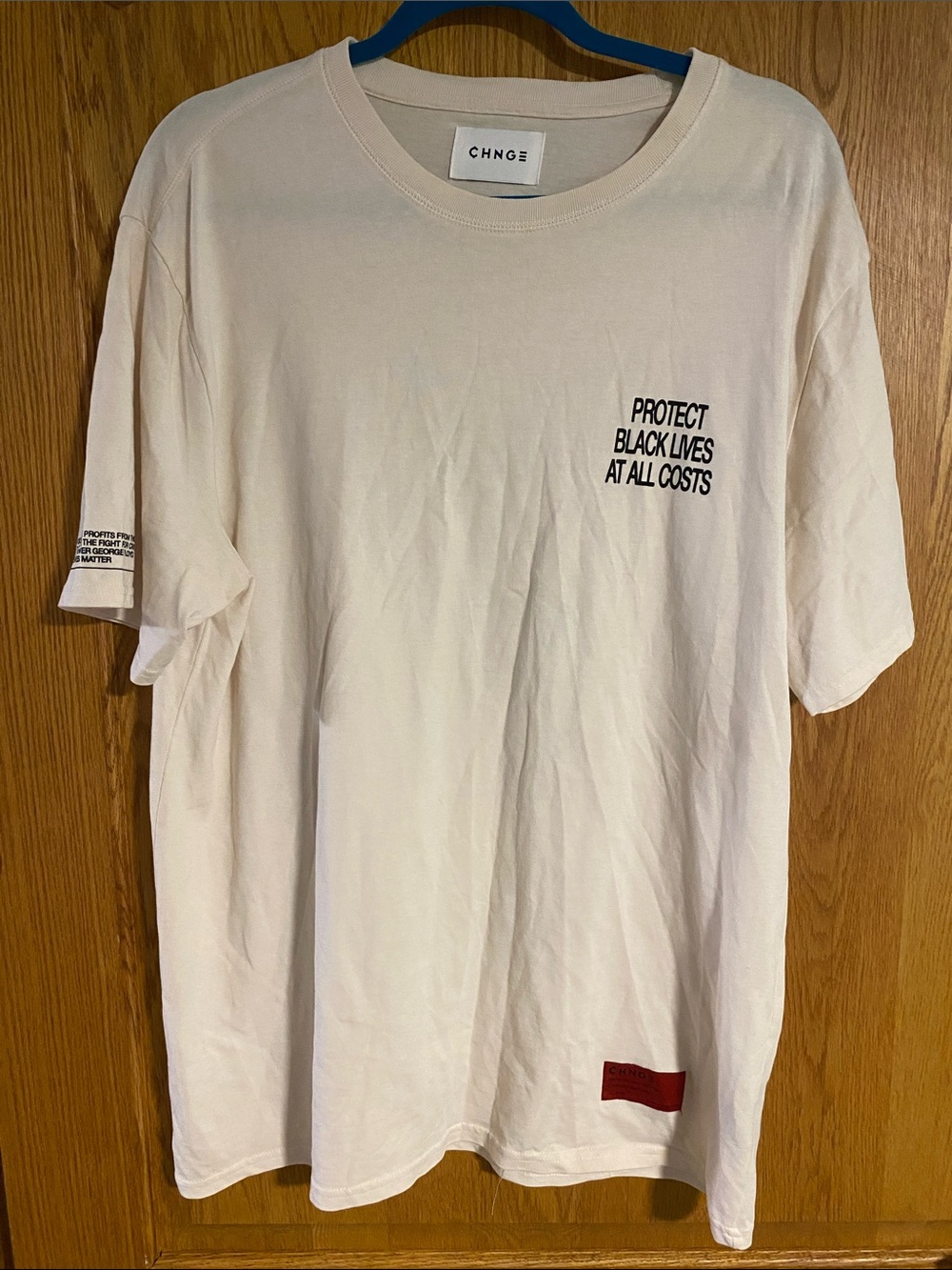 CHNGE Cream Short-Sleeve Graphic Tee with Black Print XL